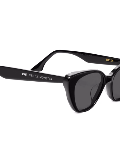 Shop Gentle Monster Crella 01 Slim Cat-eye Sunglasses In Black