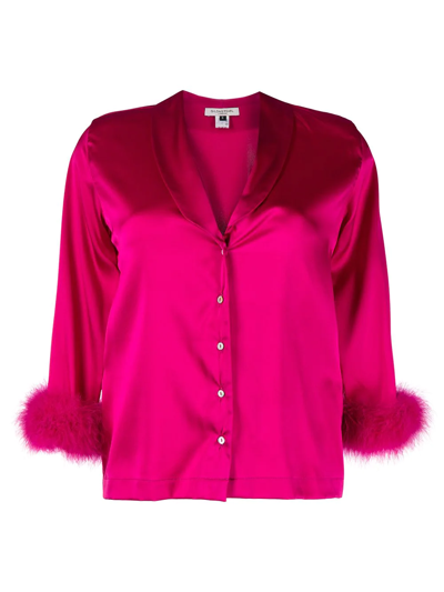 Shop Gilda & Pearl Kitty Silk Pyjama Set In Pink