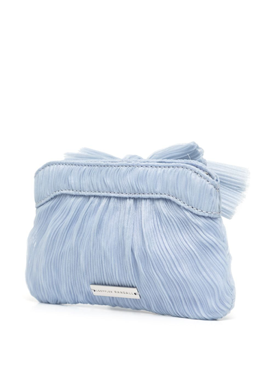Shop Loeffler Randall Rochelle Pleated Bow Clutch Bag In Blue