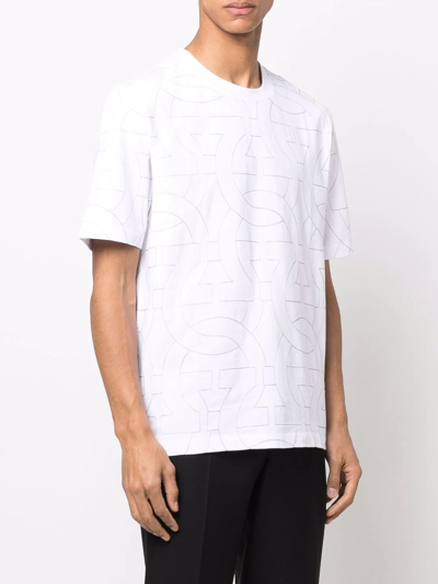 Shop Ferragamo Gancini-print Short-sleeve T-shirt In White