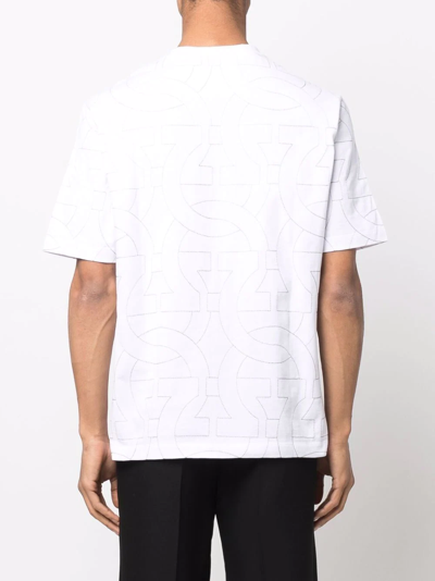 Shop Ferragamo Gancini-print Short-sleeve T-shirt In White