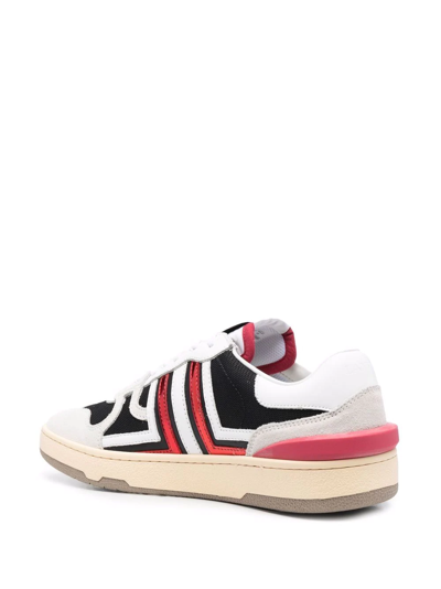 Lanvin Men's Metallic Clay Low-top Leather-suede Sneakers In Black Red