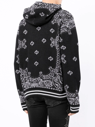 Shop Amiri Bandana-pattern Hoodie In Black