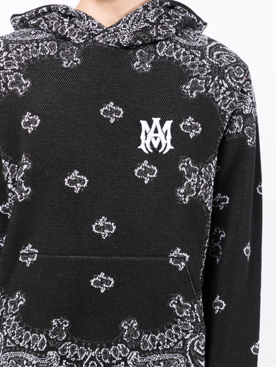 Shop Amiri Bandana-pattern Hoodie In Black