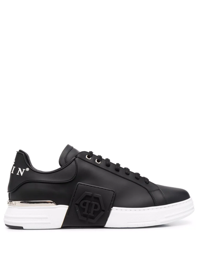 Shop Philipp Plein Phantom Kick$ Low Top Sneakers In Black