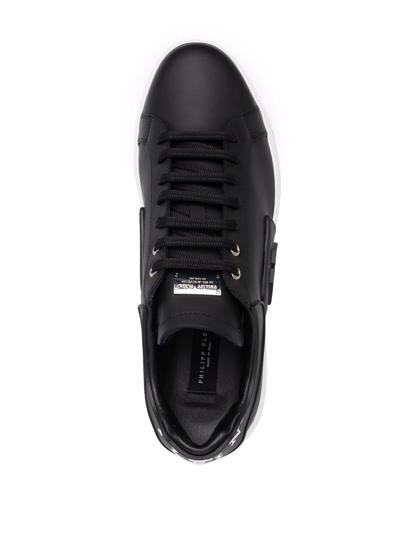Shop Philipp Plein Phantom Kick$ Low Top Sneakers In Black