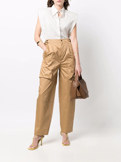 Shop Isabel Marant Ferima Cargo-pocket Tapered Trousers In Neutrals