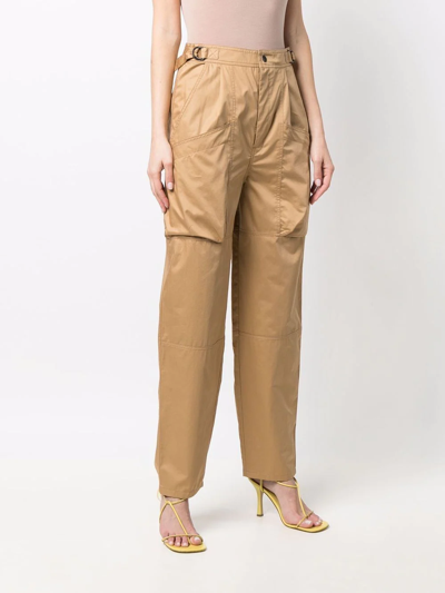 Shop Isabel Marant Ferima Cargo-pocket Tapered Trousers In Neutrals