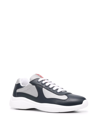 Prada Men Two-tone Leather And Tech Fabric Sneakers In Multi