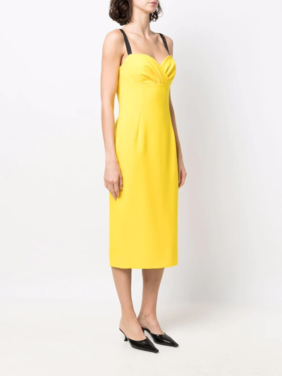 Shop Dolce & Gabbana Sweetheart-neck Strap Dress In Yellow