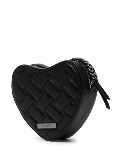 Shop Kurt Geiger Kensington Heart-shaped Crossbody Bag In Black