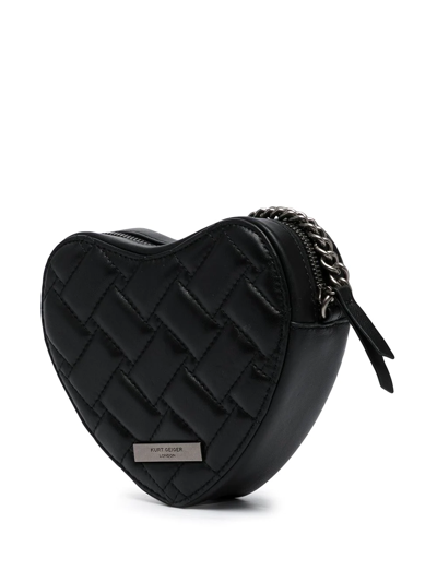 Kurt Geiger Kensington Heart-shaped Crossbody Bag In Black