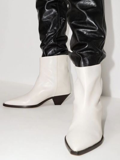 Shop Isabel Marant Imori 50mm Ankle Boots In White