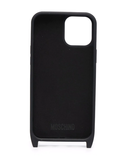 Shop Moschino Logo-print Iphone 12 Max Case In Schwarz