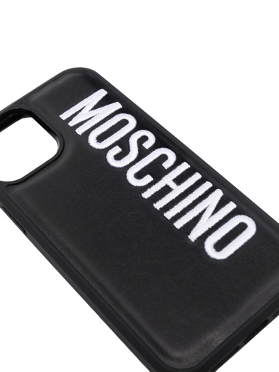 Shop Moschino Logo-print Iphone 12 Max Case In Schwarz
