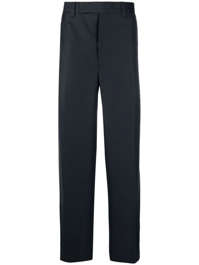 Prada Glen Plaid Trousers In Blau