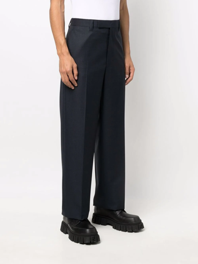 Prada Glen Plaid Trousers In Blau