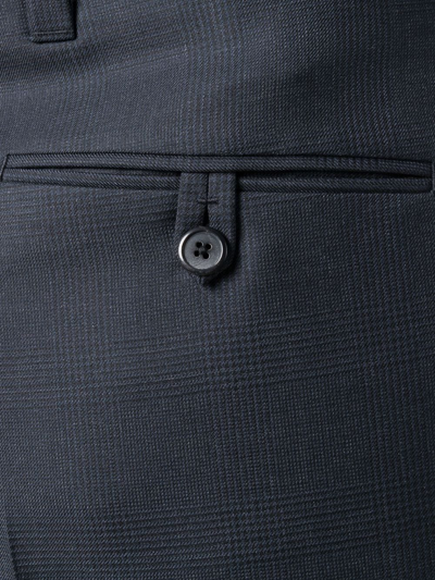 Prada Glen Plaid Trousers In Blau