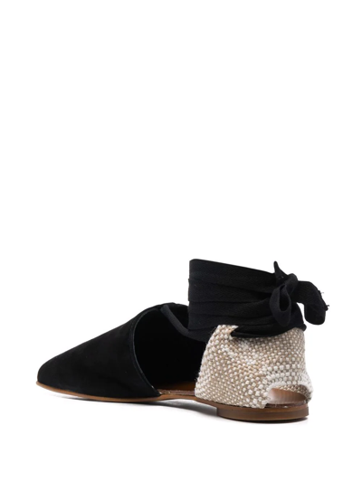 Shop Castaã±er Gala Flat Espadrilles In Schwarz