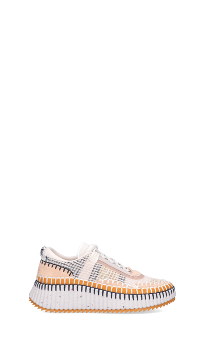 Chloé Nama Low-top Mesh Sneakers With Suede Inserts In Brown