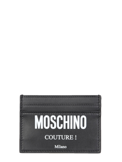 Shop Moschino Card Holder With Logo In Black