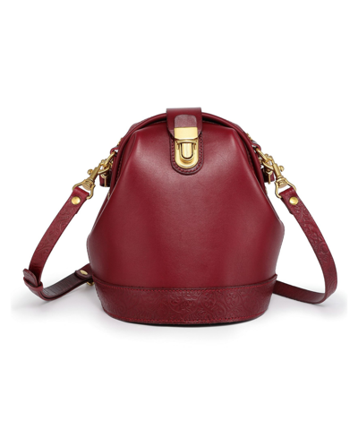 Shop Old Trend Women's Genuine Leather Doctor Bucket Crossbody Convertible Bag In Burgundy