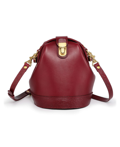 Old Trend Women's Genuine Leather Doctor Bucket Crossbody Convertible Bag In Burgundy