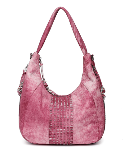 Old Trend Women's Genuine Leather Dorado Convertible Hobo Bag In Orchid