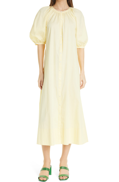 Shop Staud Vincent Puff Sleeve Maxi Dress In Ginger