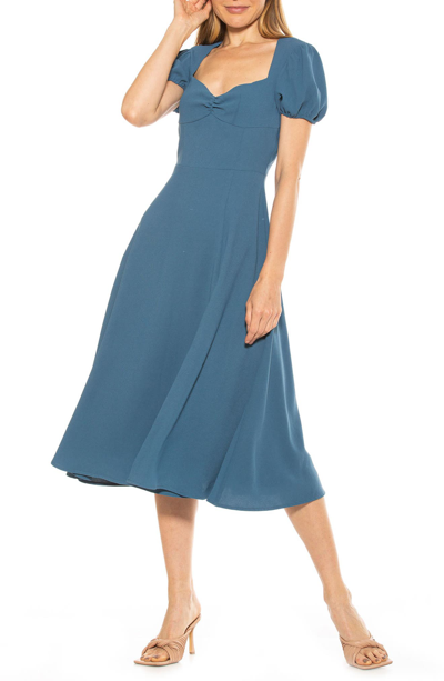 Shop Alexia Admor Gracie Sweetheart Slit Dress In Denim Blue