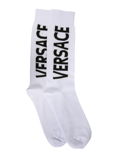 Shop Versace Socks With Logo In White