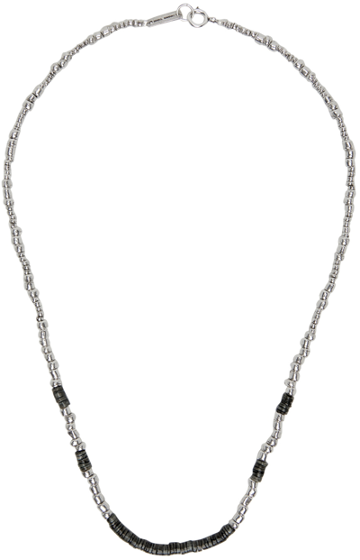 Shop Isabel Marant Black & Silver Really Necklace In Bksi Black/silver