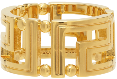Shop Versace Gold Greca Ring In D00h Gold