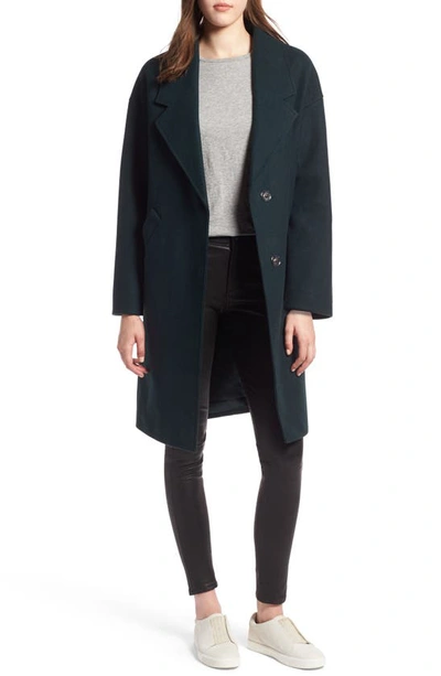 Shop Kendall + Kylie Drop Shoulder Midi Coat In Jade