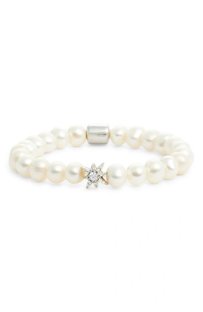 Shop Anzie Boheme Bracelet In Silver/ Pearl