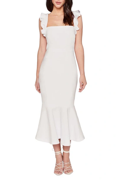 Shop Likely Hara Ruffle Strap Midi Dress In White