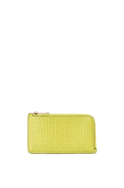 Shop Loewe Repeat Coin Cardholder In Yellow