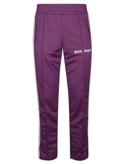 Shop Palm Angels Side Striped Track Pants In Purple