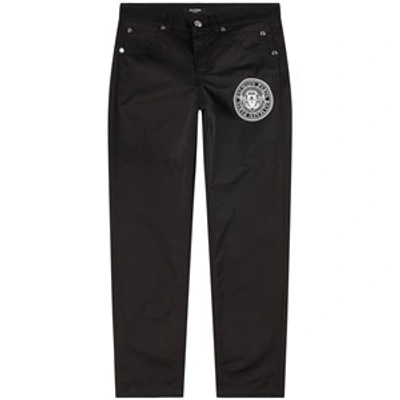 Shop Balmain Black Logo Trousers