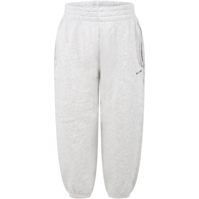 Shop Balenciaga Grey Sweatpant For Kids With Logo