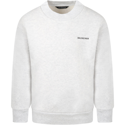 Shop Balenciaga Grey Sweatshirt For Kids With Logo