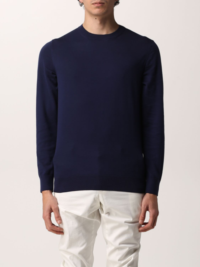 Shop Ermenegildo Zegna Round Neck Sweatshirt In Blue