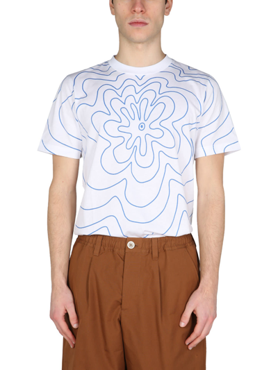 Shop Marni Printed T-shirt In Bianco