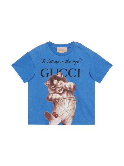 Shop Gucci Unisex Blue T-shirt In Avio