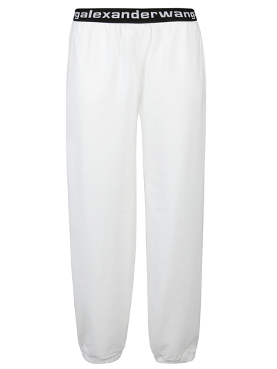Shop Alexander Wang T T By Alexander Wang Stretch Corduroy Pant W/logo Elastic In Bright White