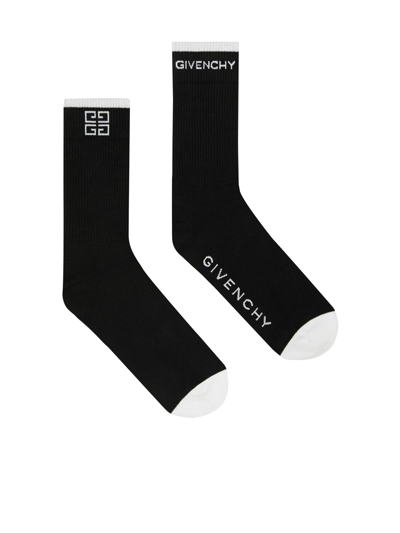 Shop Givenchy 4g Socks Taglie 39-42 43-46 In Black White