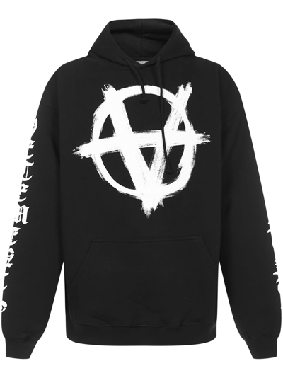 Shop Vetements Double Anarchy Logo Sweatshirt In Black
