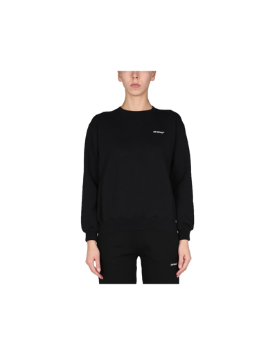 Shop Off-white Sweatshirt With Rubber Logo In Black