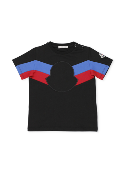 Shop Moncler Maxi Logo T-shirt In Black