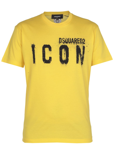 Shop Dsquared2 Icon Spray T-shirt In Yellow